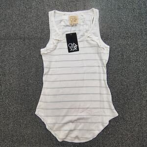 New Chaser Striped Ruffle Tank Top Women's Size S Fast Shipping
